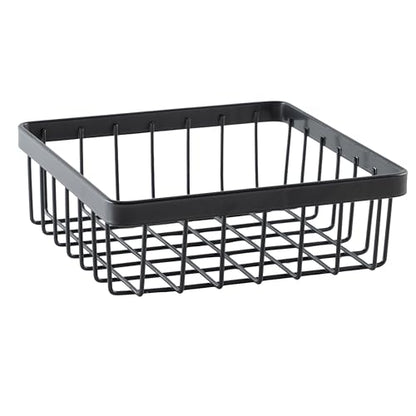 G.E.T. WB-662-MG Square Metal Storage Wire Basket for Pantry, Produce and More, 6" x 6" x 2" - size: 6" x 6", style: 2" Deep
