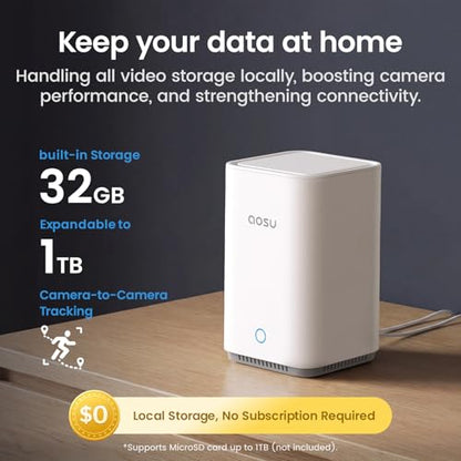 aosu T2 Ultra 4K Security Cameras Wireless Outdoor, 2 Cam Kit, Smart Home Security System with TrueColor Night Vision, AI Recognition & 360° Motion Tracking, Solar Power, Expandable 1TB Local Storage - style: 2-Cam Kit