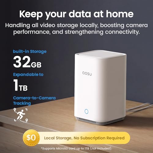 aosu T2 Ultra 4K Security Cameras Wireless Outdoor, 6 Cam Kit, Smart Home Security System with TrueColor Night Vision, AI Recognition & 360° Motion Tracking, Solar Power, Expandable 1TB Local Storage - style: 6-Cam Kit
