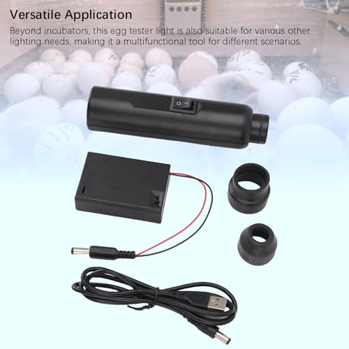 LED Egg Candler, Portable USB Charging Egg Tester Lamp Cool LED Light Candling Lamp for Monitoring Chickens Ducks Quail Eggs Embryo Development