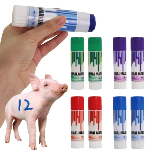 Livestock Marker Paint Pen 8PCS Animal Identification High Visibility Livestock Marking Paint Pen Livestock Prod,Cattle Marking Tools Paint For Marking Animal Skin