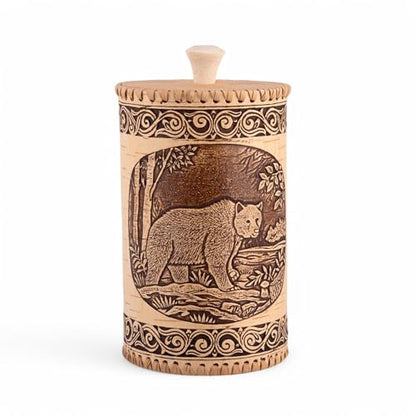 STP GOODS Birch Bark Container, Storage container, Kitchen Container Money to the House Birch Bark (Bear) - color: Bear