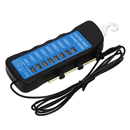 LiebeWH Electric Fence Tester Fence Voltage Meter Grounding Voltage Meter ABS Material 600-7000V Range with 8 Neon Lights for Farm Livestock Enclosures