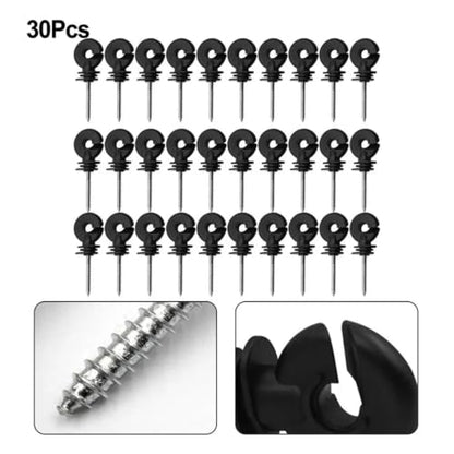 Electric Fencing Ring Insulators 30PC Wire Connection Tool Fence Insulator Animal Electric Multifunctional Screw-in Circuit Protection