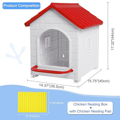 Nesting Boxes for Chicken, Plastic Compartment Chicken Nesting Boxes Coop for Laying Eggs for Hens, Ducks and Poultry - color: Red