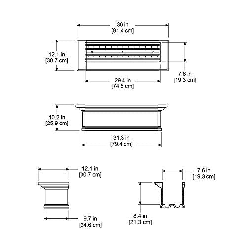 Mayne Yorkshire 4823-W, 3-Foot, White - size: 3-Foot