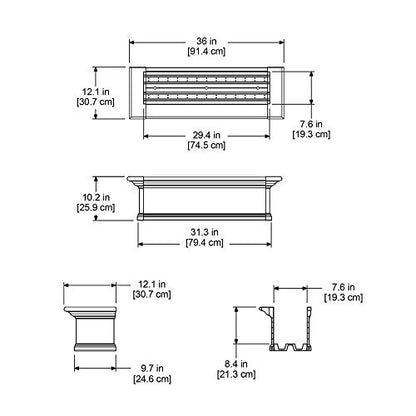 Mayne Yorkshire 4823-W, 3-Foot, White - size: 3-Foot