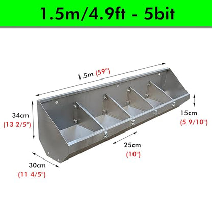 Durable Weatherproof Pig Feeders & Waterers - Stainless Steel Troughs for Farm & Pasture - 1.5m/4.9ft Poultry & Livestock Feeding Solutions - size: 1.5m/4.9ft - 5bit