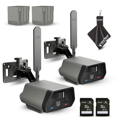 TACTACAM Defend Cellular Security Camera 2-Pack Bundle – 2 Rechargeable Batteries + 2 Lexar 32GB SD Cards – 4G LTE, No WiFi Needed – Wireless Outdoor Camera for Property, Cabin, Ranch, Job Site