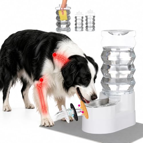 RIZZARI 9L Gravity Elevated Stainless Steel Dog Water Dispenser | Comfortable Drinking Height for Large & Senior Dogs,Filtered Hydration Design, No Electricity Needed, Spill-Proof - color: White, size: 9L