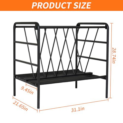 Goat Hay Feeder - Heavy Duty Metal Hay Rack, 35 Gallon Livestock Pasture Feeder, Durable Iron Frame, Outdoor Durable Farm Feeding Equipment for Sheep, Horses, and Ponies