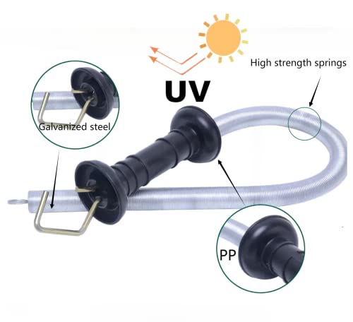 2 Set Electric Fence Spring Gate Kit 16.4ft | Open/close gate without power off. High tensile galvanized spring