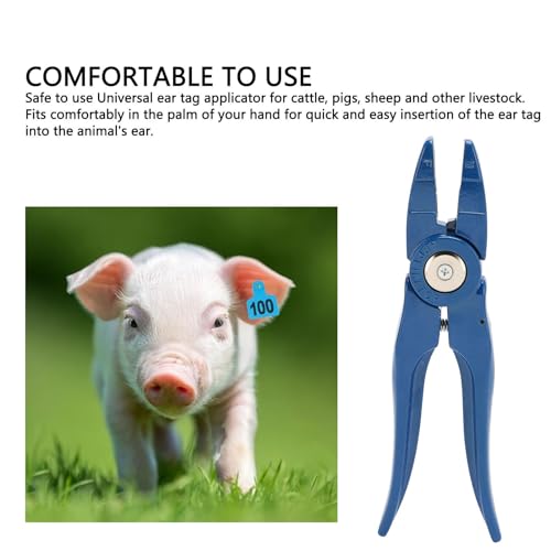 FLEXMAN Livestock Ear Tag Applicator, Aluminum Livestock Ear Tag Pliers, Universal Cattle Ear Tagger Ear Tag Puncher Pliers, Cattle Ear Tagger for Cattle, Pigs, Sheep
