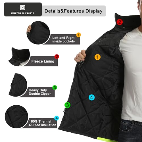 Reflective Jacket, High Visibility Parka, Waterproof Hi Vis, Safety Jacket with Removable Hood and Zipper, ANSI Class 3 (Lime,XL) - color: Lime-parka, size: X-Large