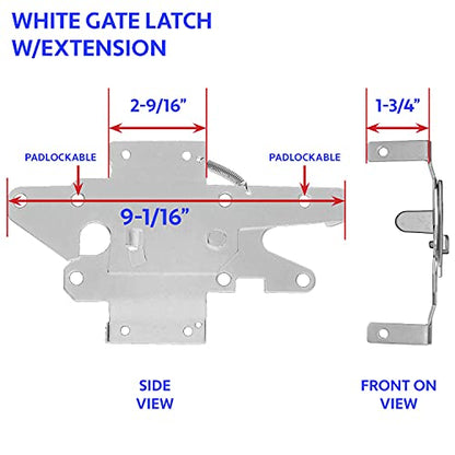 Jake Sales Self Closing Vinyl Fence Gate Single Gate Hardware Kit White (for Vinyl, PVC etc. Fencing) Fence Gate Kit - Single Fence Gate Kit has 2 Hinges and 1 Latch w/Screws (Lockable Both Sides) - size: Self Close White Kit
