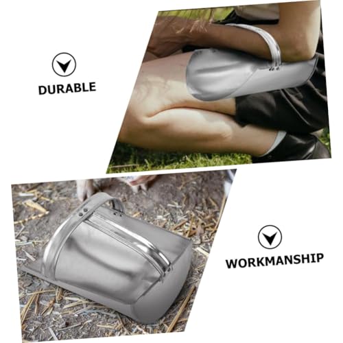 Mikikit 2pcs Practical Iron Scoop for Livestock Farm Use Ergonomic Handle Lightweight Portable Feeding Shovel for Poultry and Animal Easy to Clean