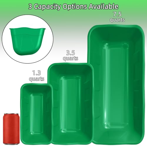 Hanging Chicken Feeders,Duck Feeder Waterer,Small Feed Trough 1.3 Quart 6 Pack,Hanging Fence Feed Trough for Poultry,Green - color: Green, size: 1.3 Quart (6 Pack)