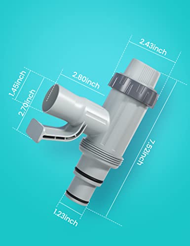 【PATENTED】MASCARRY Above Ground Swimming Pool Hose Adapter with Plunger Valve and Pipe Holder - Replacement Parts for Pool Pump System (1 Pack) - style: 1 PACK