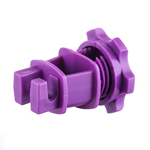 25PCS Screw Tight Round Post Insulator, Electric Fence Wire Holding Insulator, Two Piece Suit (Purple) - color: Purple