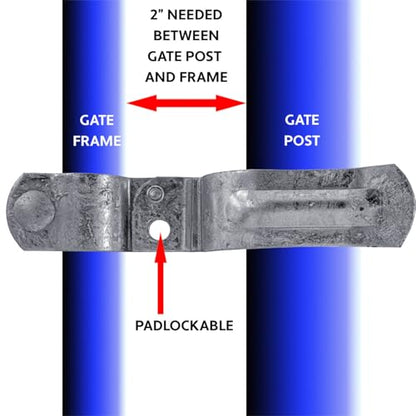 Heavy Duty Fork Latch (Bolt in) 1-3/8" x 2-3/8" Galvanized Pressed Steel - size: 1-3/8" x 2-3/8"