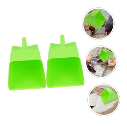 2Pcs Large Capacity Plastic Feeding Shovels with Ergonomic Handles for Poultry and Livestock Farm Use Multi-Function Utility Scoop for Efficient Feed Distribution and Garden Tasks