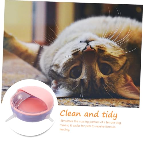 Mikikit Bowl with Pacifiers for Puppies and Kittens Spillproof Feeder for Small Pets Detachable Design Safe Material for Newborn Animals