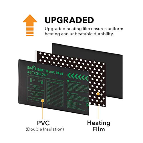 BN-LINK Seedling Heat Mat Heating Pad 48" x 20.75" with Digital Thermostat Controller Combo Set Waterproof for Indoor Seed Starting and Plant Germination - size: 48" x 20.75" & Thermostat