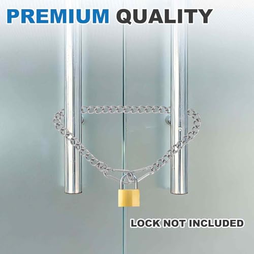 PATIKIL Gate Chain Lock, (7.9Inch, Silver) (1Pcs)304 Stainless Steel Hanging Chain Lock for Stall Barn/Cabinet/Fence/Hammock/Pet Cages - size: 7.9Inch