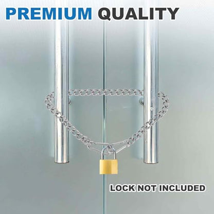PATIKIL Gate Chain Lock, (19.7Inch, Silver) (1Pcs)304 Stainless Steel Hanging Chain Lock for Stall Barn/Cabinet/Fence/Hammock/Pet Cages - size: 19.7Inch