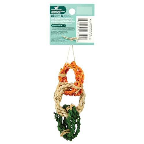 Oxbow Enriched Life Twisty Rings, Rabbit & Guinea Pig Toy, Hamster, Chinchilla & Rat Chew Rings, Small Pet Enrichment & Cage Accessory, Safe Natural Chew, Bunny Boredom Breaker, Enrichment Play Toy - size: 1 Count (Pack of 1)