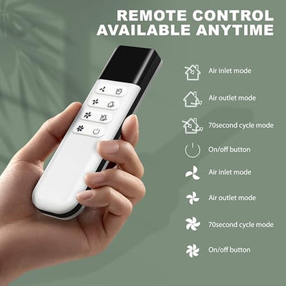 Exhaust Fan Wall Mounted Bathroom 4 Inch with Remote Control Low Noise EC Motor, Easy Glass/Wall Installation, Variable Speed,Suitable for Ventilation in Rooms, Homes, Garages, and Attics - size: APC10-J-4in