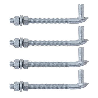 VIVIDA 8" J Bolt Gate Hinge 4 Pack, Gate Bolt Hinge with 5/8" Male Pin, Heavy Duty Chain Link Fence Hardware, Galvanized Steel - size: 8" (4 PCS)