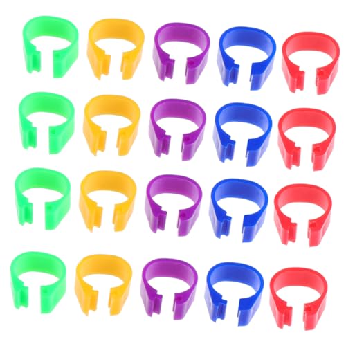 100pcs Colorful Poultry Foot Rings Large Clip-on Leg Bands for Pigeons Doves Ducks and Chickens Easy Identification for Bird Breeders and Enthusiasts