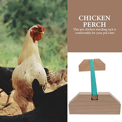POPETPOP Wooden Chick Perch Stand for Chickens and Birds Natural Wood Roosting Bar for Secure Ground Perching Safe and Sturdy Breeds for and Pets