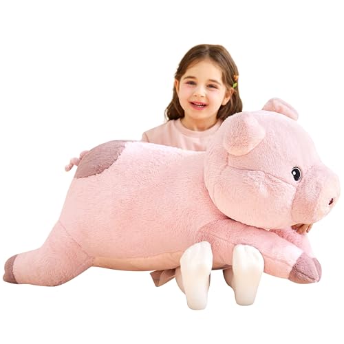 IKASA Giant Pig Stuffed Animal Plush Toy,30 Inches Large Toys Gifts for Kids Girls Boys Girlfriend Children - style: Pig