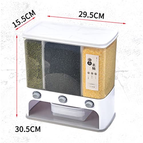 Kitchen container barrel grain sealed tank household storage pet dog food box(Gray) - color: Gray