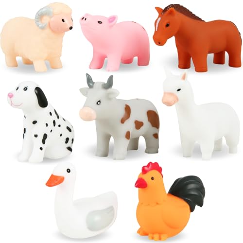 XY-WQ Bath Toys No Hole, for Infants 6-12& Toddlers 1-3, No Hole Bathtub Toys (Animal Ⅱ, 8 Pcs with Mesh Bag) - style: AnimalsⅡ