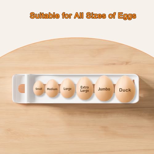 Sotfamily Egg Holder for Fridge, 2 Tiers, Egg Roller for Eggs 12 Count | Auto Rolling Egg Storage Organizer for Refrigerator, Slim Space Saving Container, Dispenser - size: 2 Tiers