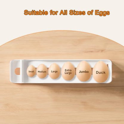 Sotfamily Egg Holder for Fridge, 2 Tiers, Egg Roller for Eggs 12 Count | Auto Rolling Egg Storage Organizer for Refrigerator, Slim Space Saving Container, Dispenser - size: 2 Tiers