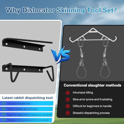 Hopper Popper Rabbit Dispatcher, Humane Rabbit Dispatching Dislocator & Skinning Tool Set, Cervical Dislocation Processing Kit for Small Game