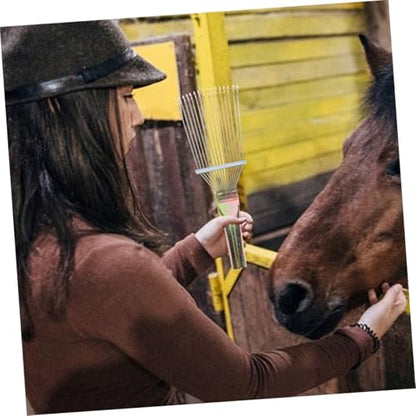 INOOMP 2pcs Horse Grooming Brush Heavy Duty Horse Hair Rake for Shedding Cattle and Sheep Easy to Clean and Comfortable Grip