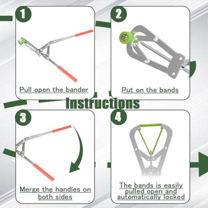 Extra Large Castration Banding Tool, Cattle Goat Bander with 24 Castration Bands, Easy to Operate, Rugged, for Large Sheep, Bull, Goat, Calf, Pig, and Cattle