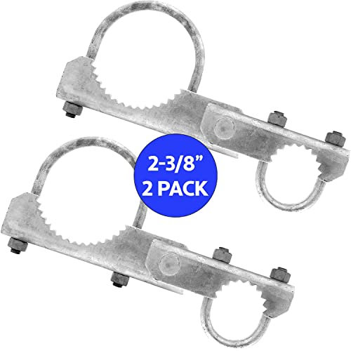 Chain Link Fence 180 Degree Commercial Duty Gate Hinge-for 2-7/8" Outside Diameter Gate Post/Pipe & 1-5/8 Thru 1-7/8" Gate Frames. Chain Link Post Gate Hinge - Includes Hinge U Bolts - 2 Hinge Assy - size: 2-7/8" Post - 2 pack