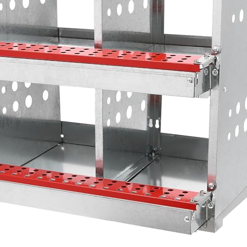 Chicken Nesting Boxes, 6 Hole Nesting Box for Chickens with Rollout Egg Collection, Galvanized Sheet Chicken Coop Laying Box for Hens