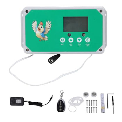 AUNMAS Automatic Chicken Coop Door Opener Poultry Door Motor Kit with Timer and Remote Control IP44 Water Proof for Chickens Ducks Geese Dogs (US Plug 100-240V)