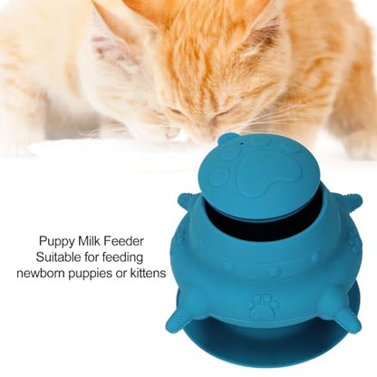 Silicone Puppy Milk Feeder 4 Nipples Small Puppy Nursing Station, Puppy Bottles Simulates Mother's Milk, Feeding Multiple Young Animals, Suitable for Pet Owners - color: Navy Blue