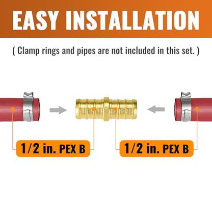 SUNGATOR 5-Pack 1/2" Pex Coupling, 1/2 Inch Pex Coupler Fittings - size: 1/2" Coupler, 5 Pack