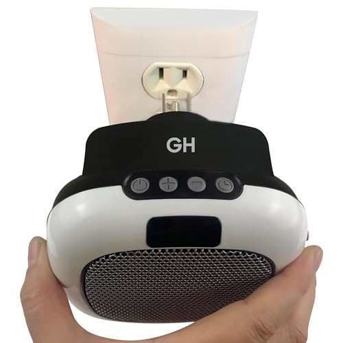 Good Housekeeping Wall-Mount Indoor Mini Space Heater w/ Thermostat & Remote, 750W, White - color: White