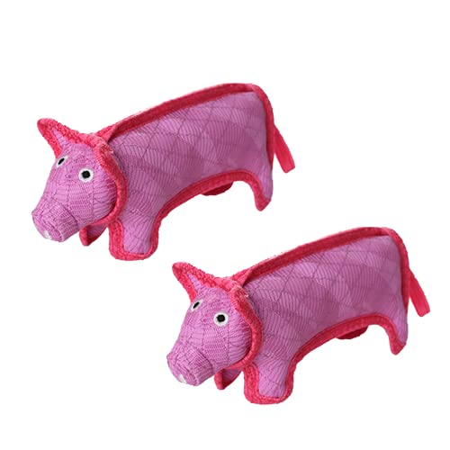 Tuffy® - DuraForce® : 2 Pack Pig Dog Toy: Ultra Durable Plush Toy with Multiple Layers & Reinforced Seams, Washable and Floats, DuraForce® Construction - color: 2PK Pink Pig