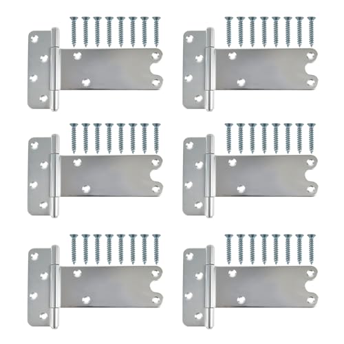 8 in T-Strap Shed Door Hinges,300 Lbs Capacity, 6 Pack Heavy Duty Tee Hinge,Silver T-Gate Hinges, Gate Strap Hinges, Wrought Hardware for Wooden Fences, Barn Door, Shed Doors (Patent Pending) - color: Silver, size: 8 in -6 pcs